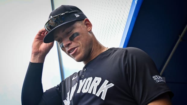 Aaron Judge during a New York Yankees 2024 spring training game.